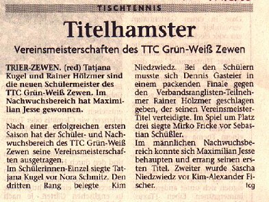Vereinsmeisterschaften 2003
