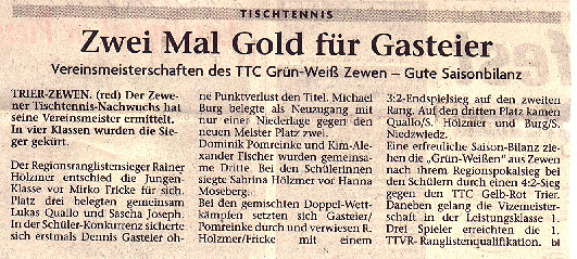 Vereinsmeisterschaften 2004